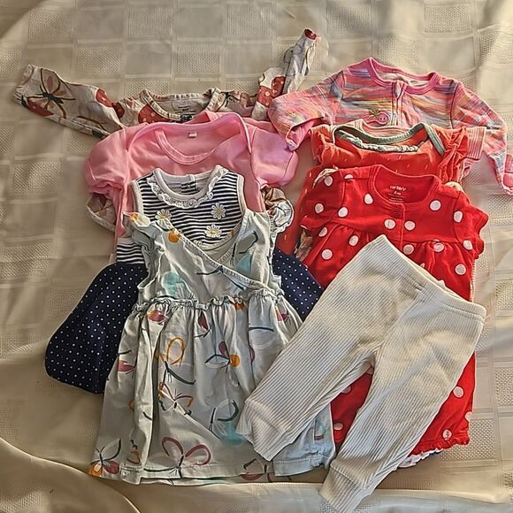Carter's Baby Girl Oncies Bundle Of 12 Lot 6-9 Months - Picture 10 of 12